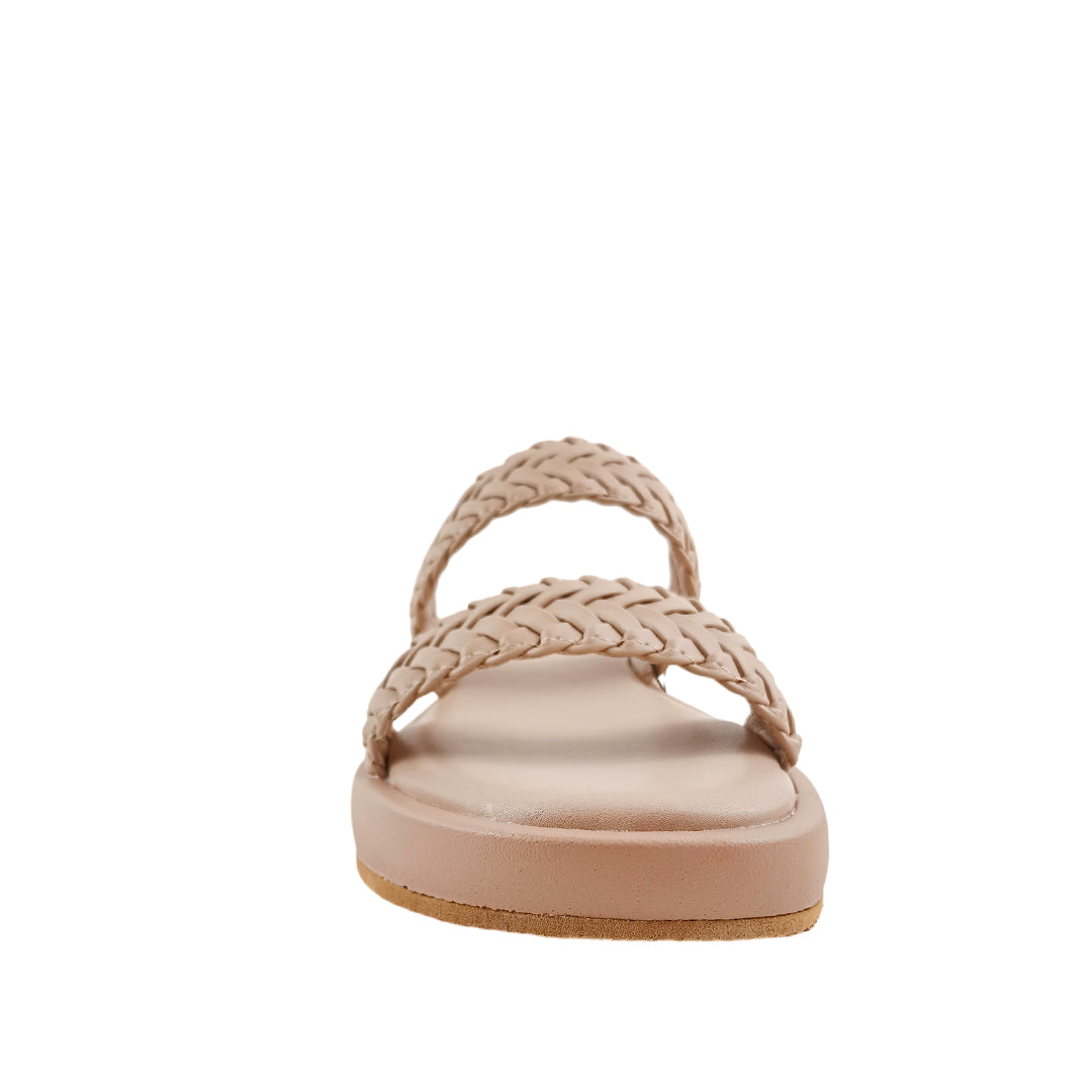 Sandalias flats Belissa para mujer color nude