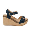 Sandalias de plataforma Carmina para mujer color navy