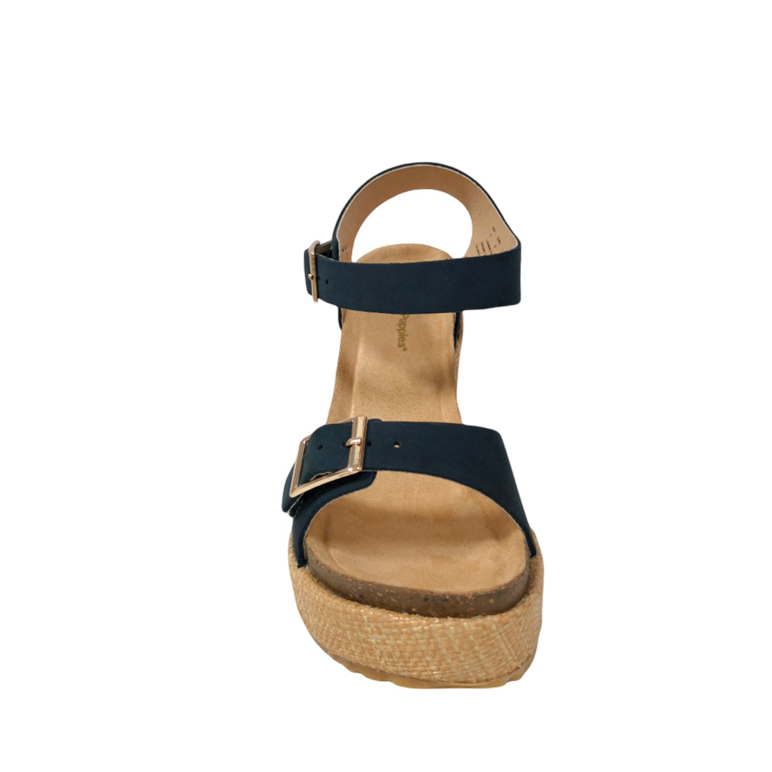 Sandalias de plataforma Carmina para mujer color navy