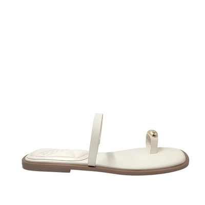 Sandalias slip on Elvira para mujer color hueso