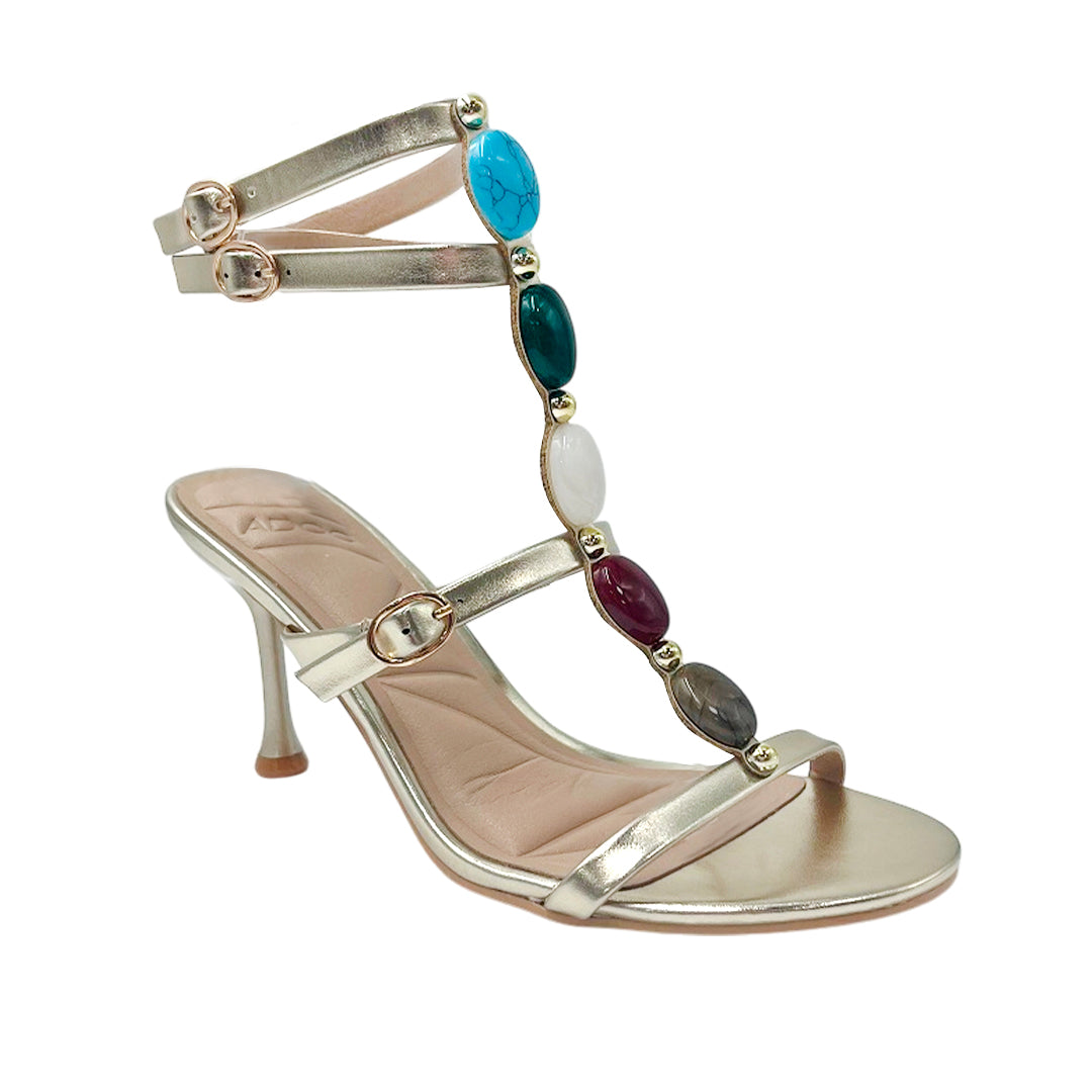 Sandalias de tacón Darcy para mujer color dorado