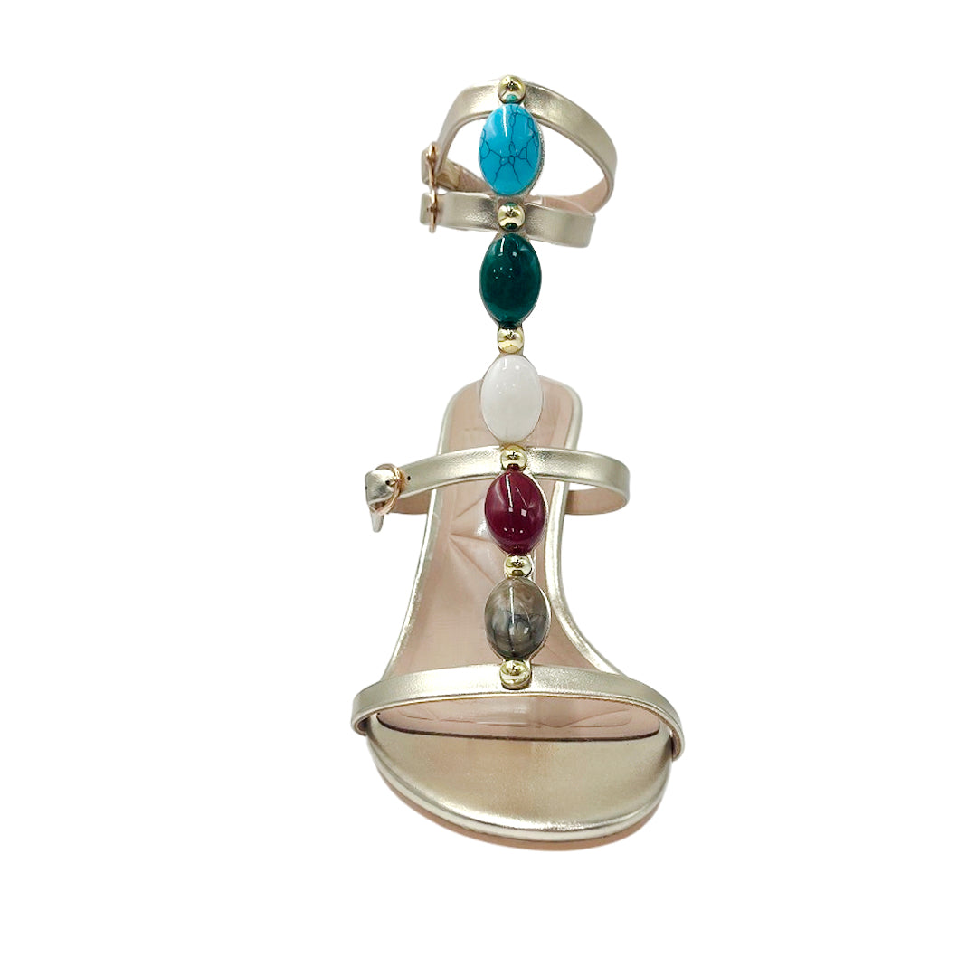 Sandalias de tacón Darcy para mujer color dorado