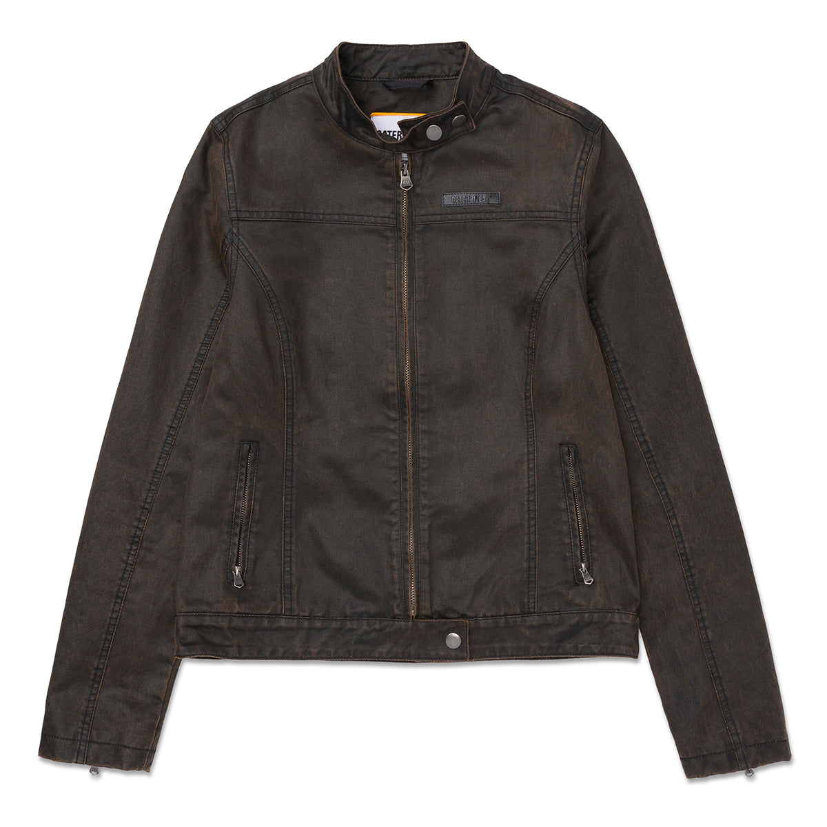 Jacket Waxed Moto para mujer color café