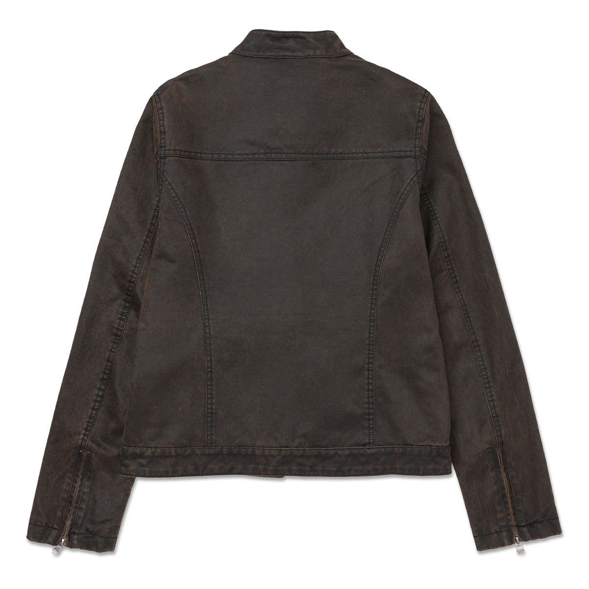 Jacket Waxed Moto para mujer color café