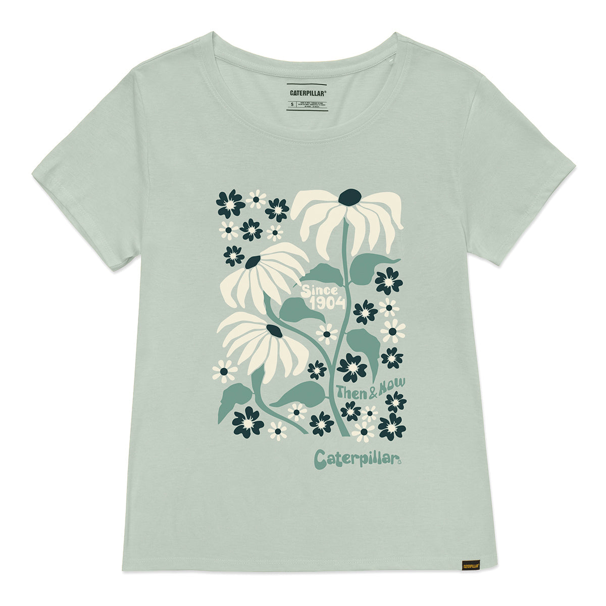Camiseta Crew Floral para mujer color verde