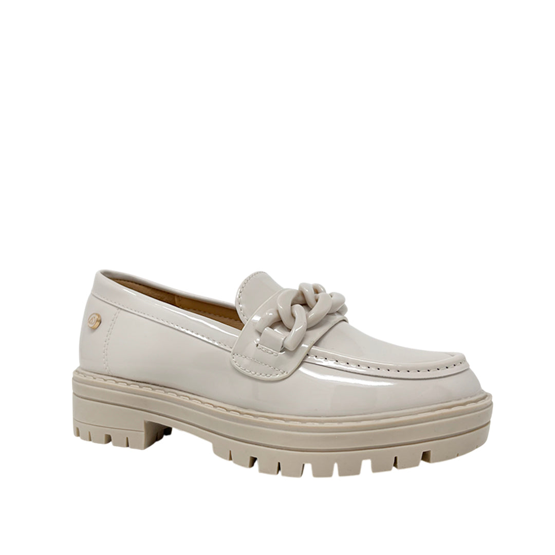 Mocasines Gina para niña color hueso