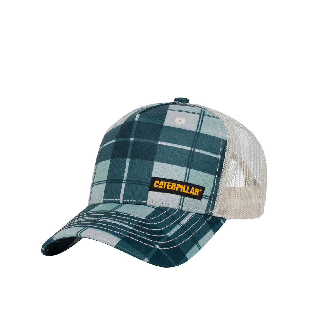 Gorra Plaid Trucker unisex color turqueza
