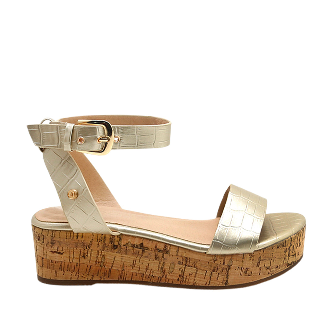 Sandalias de plataforma Padma para mujer color dorado