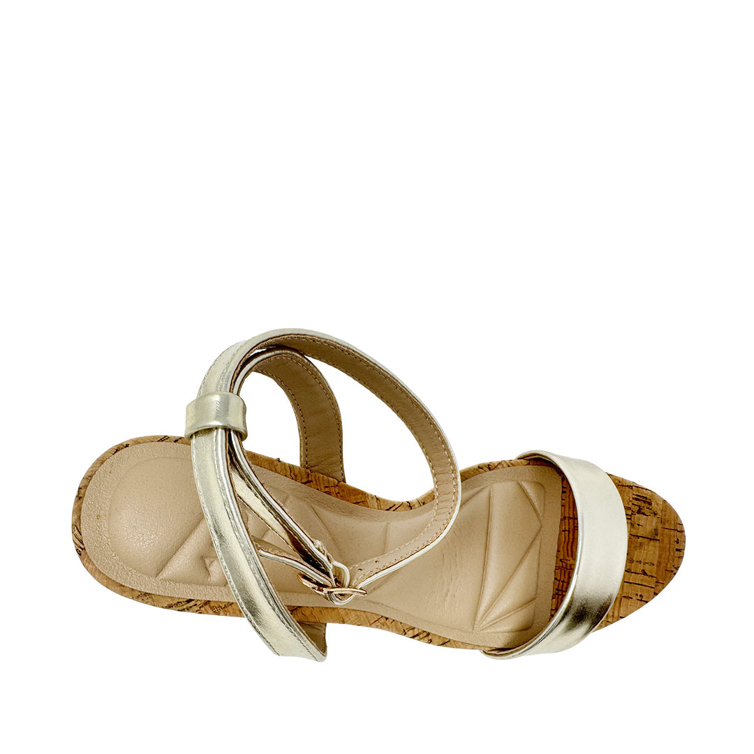 Sandalias de cuña Porcha para mujer color dorado
