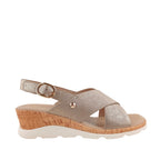 Sandalias de cuña Pamela para mujer color dorado