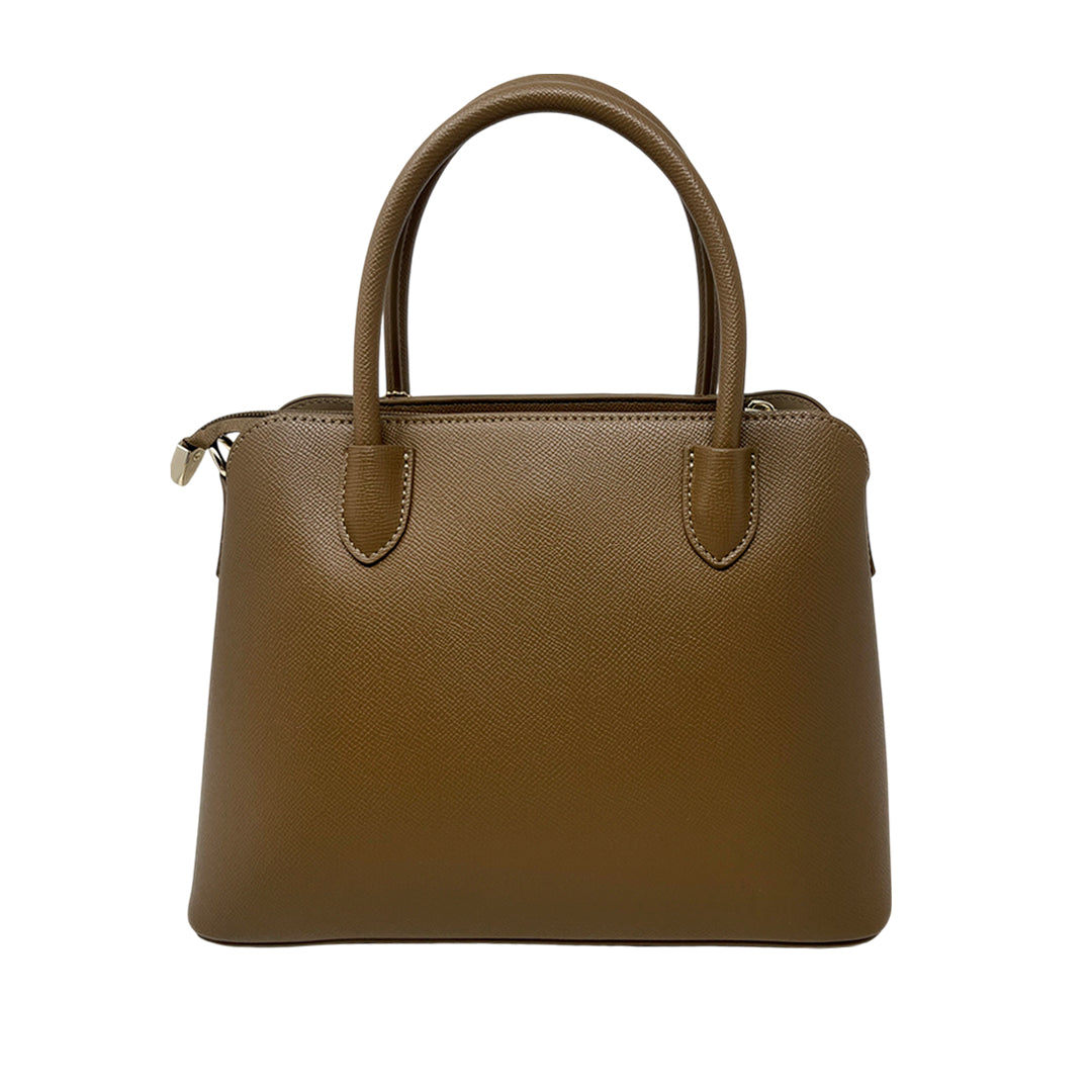 Cartera satchel Mae para mujer color café