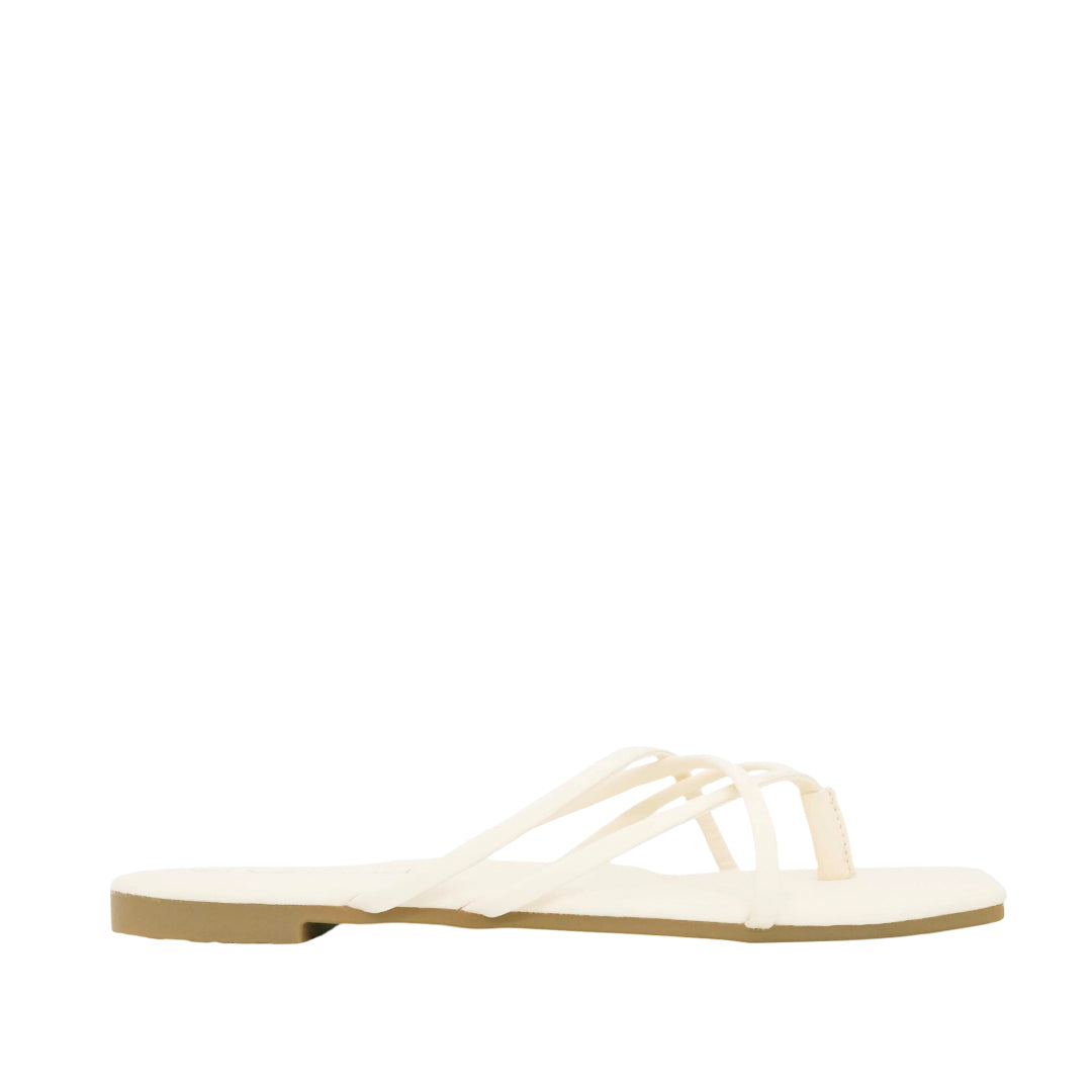 Sandalias flats Karim para mujer color hueso