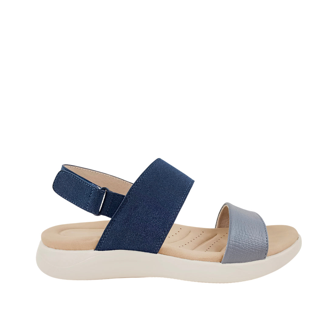 Sandalias flats Denisse 2 para mujer color navy