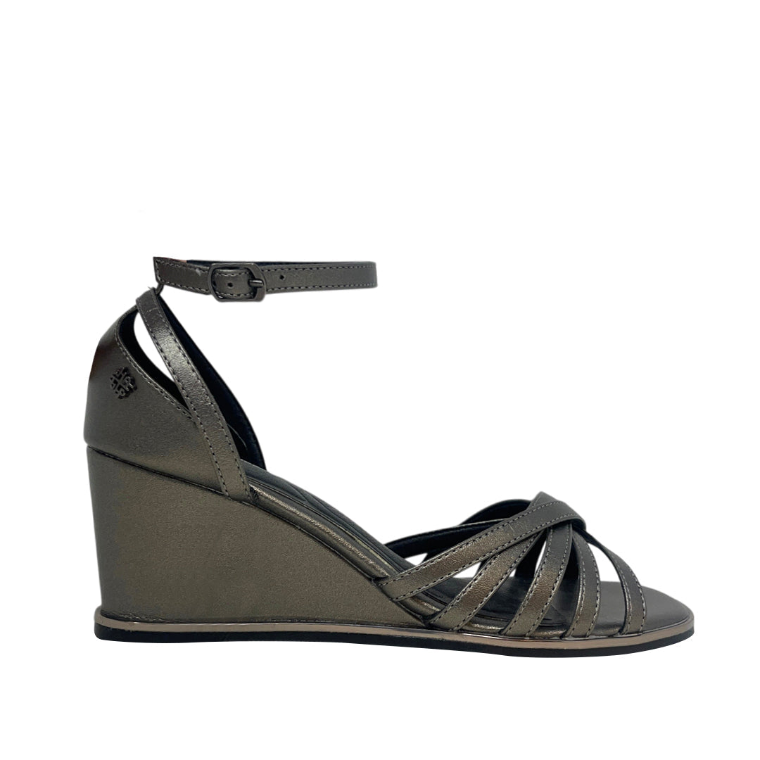 Sandalias de cuña Nathy para mujer color plateado