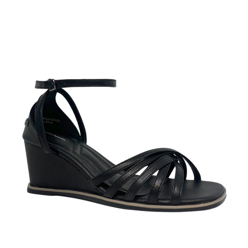 Sandalias de cuña Nathy para mujer color negro