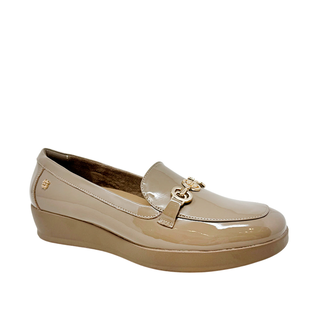 Mocasines de cuña Maritzza 3 para mujer color plateado
