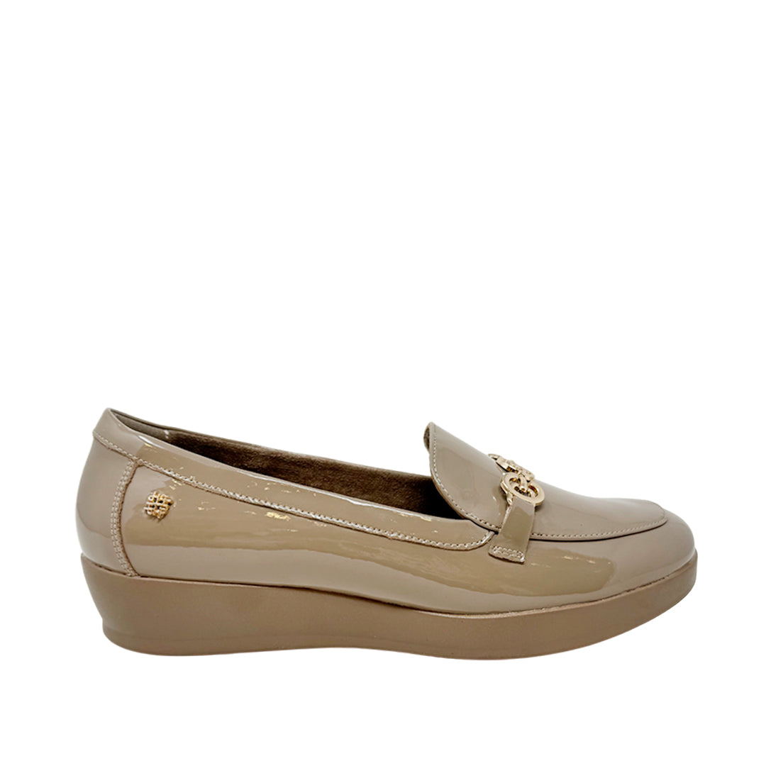 Mocasines de cuña Maritzza 3 para mujer color plateado