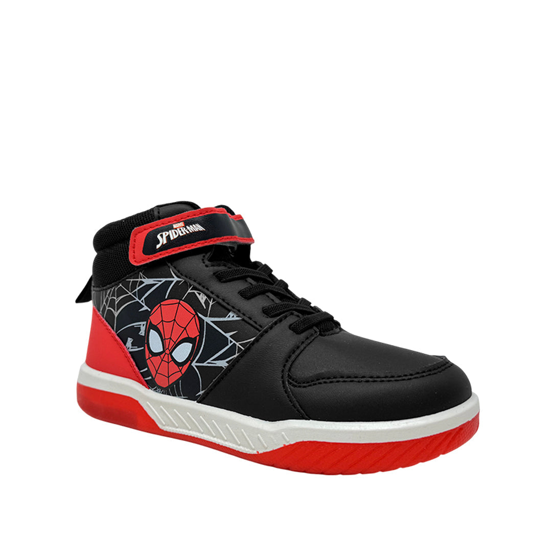 Sneakers tipo botín Spider para niño color negro y rojo
