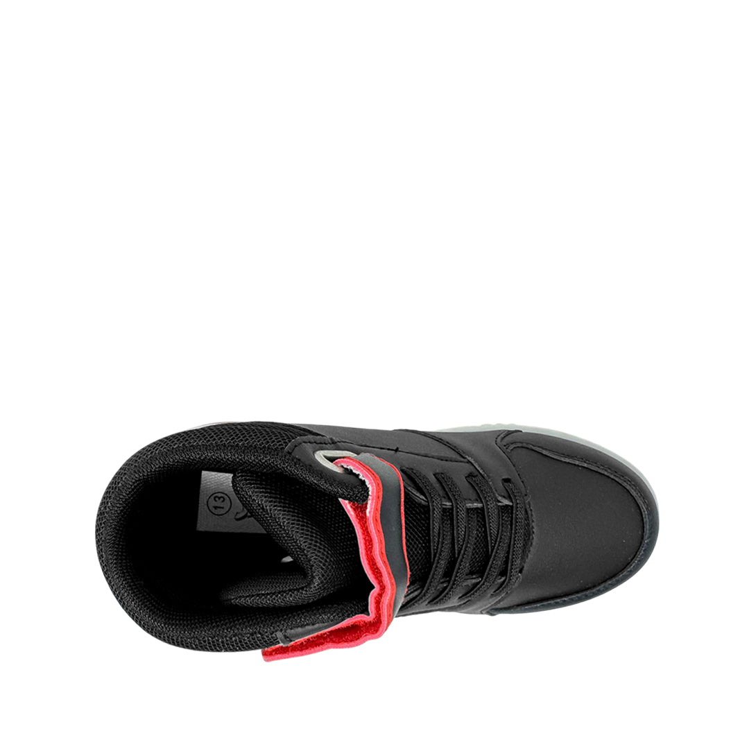 Sneakers tipo botín Spider para niño color negro y rojo