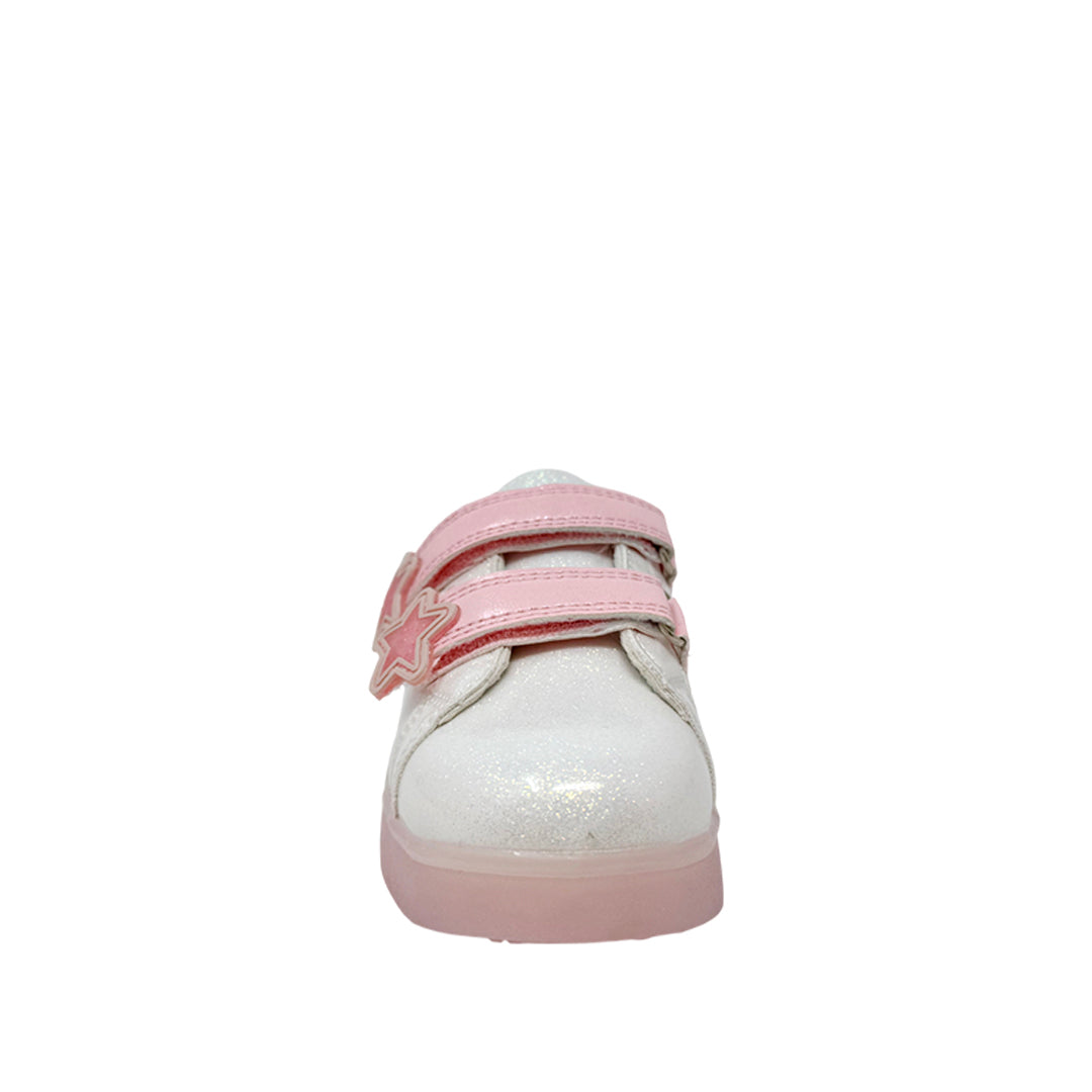 Sneakers con luces Vale para infante color blanco y rosado