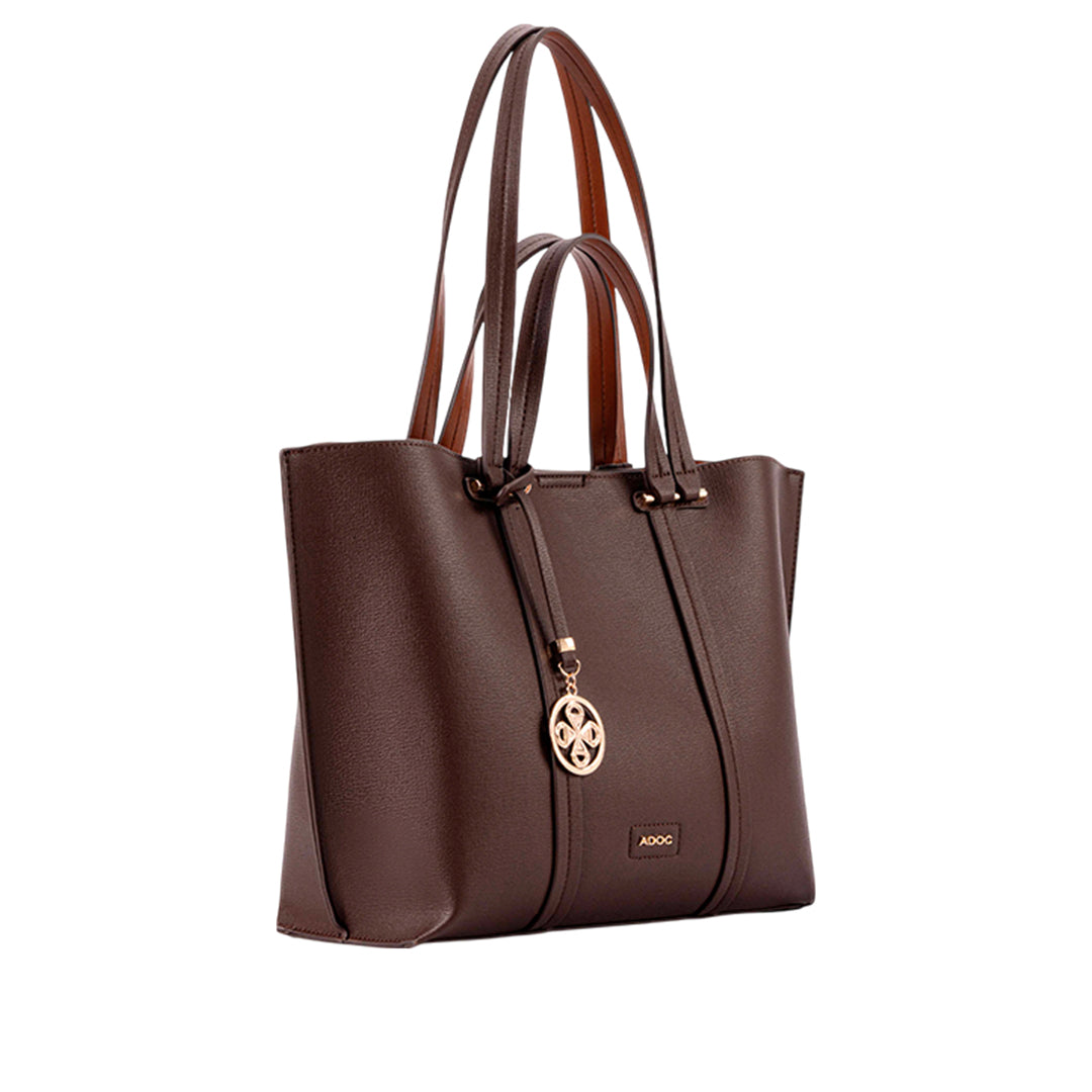 Cartera tote Valda para mujer color café