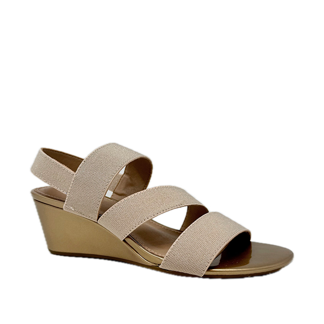 Sandalias de cuña Tafani para mujer color dorado