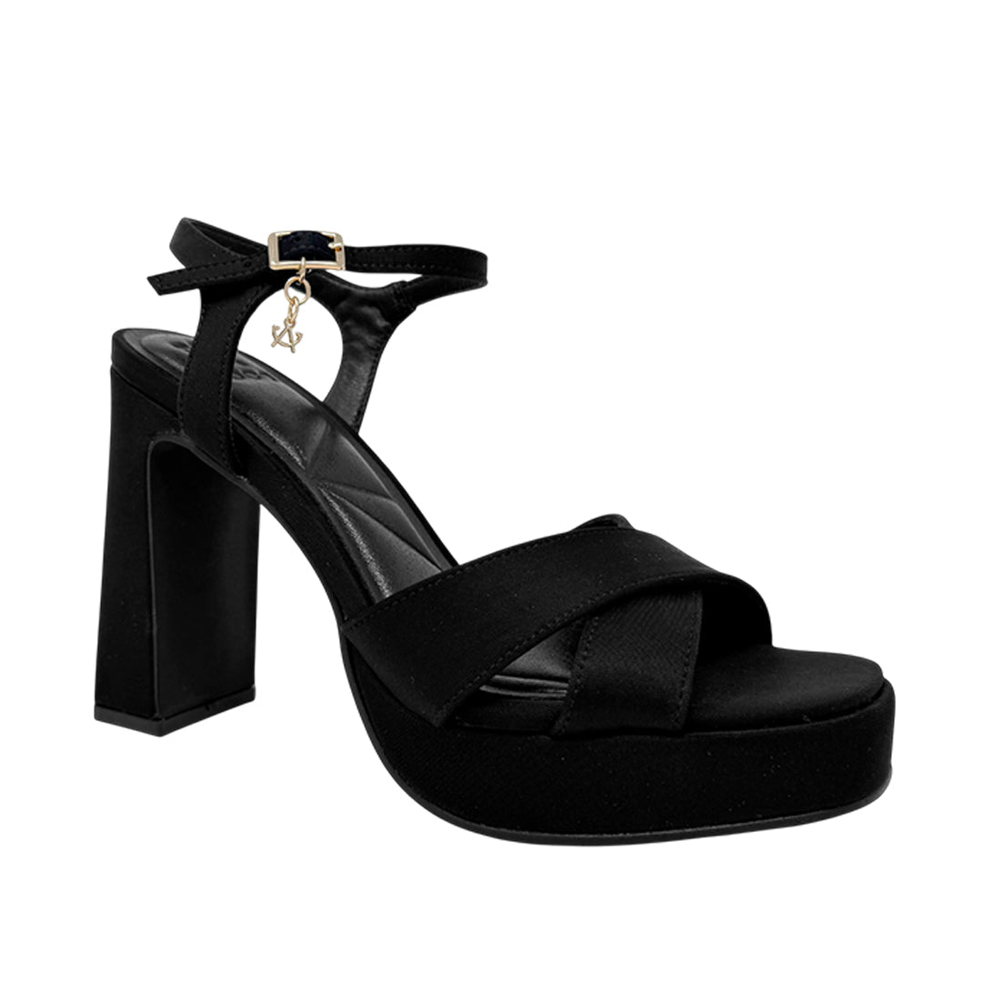 Sandalias de tacón Quilzel para mujer color negro