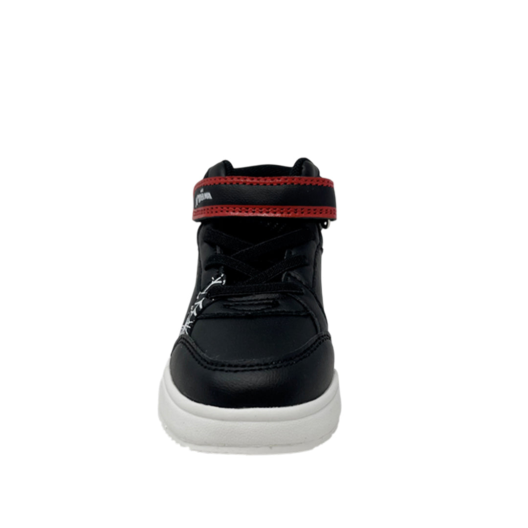 Sneakers tipo botín Spider para niño color negro y rojo