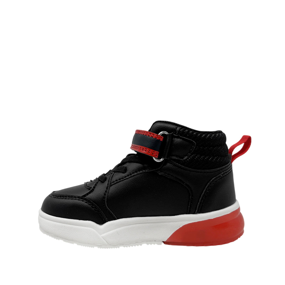 Sneakers tipo botín Spider para niño color negro y rojo