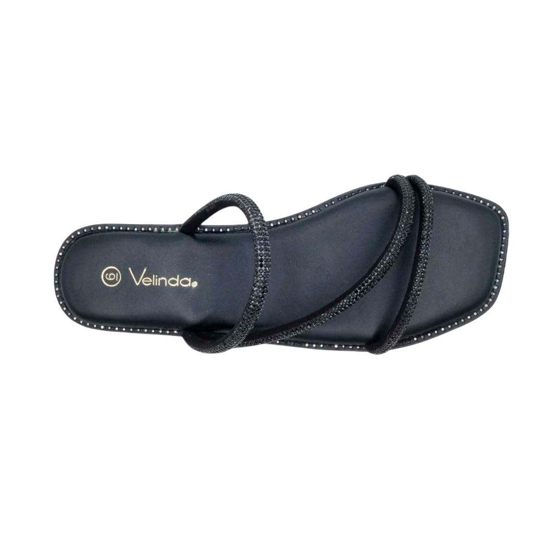 Sandalias flats Nady para mujer color negro