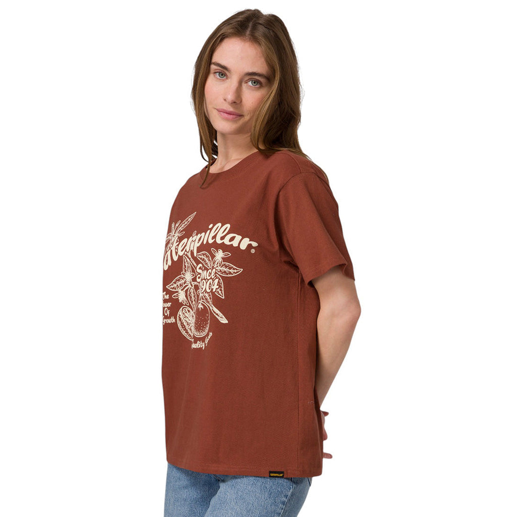 Camiseta Rib Collar para mujer color café