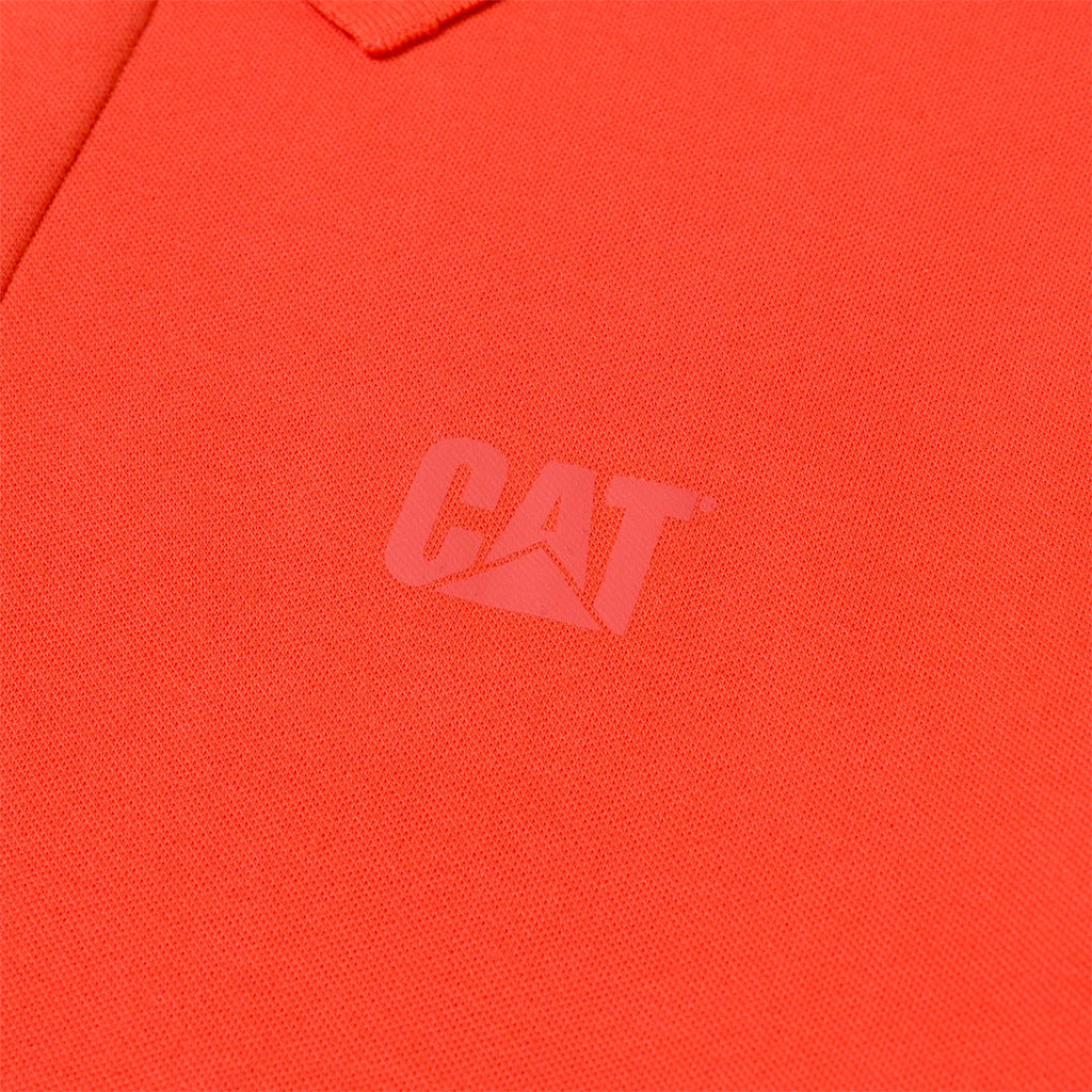Camisa polo Cat Logo Pique para hombre color anaranjado