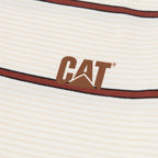 Camisa polo Cat Logo Pique para hombre color blanco y café