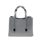 Cartera satchel Vicky para mujer color plateado