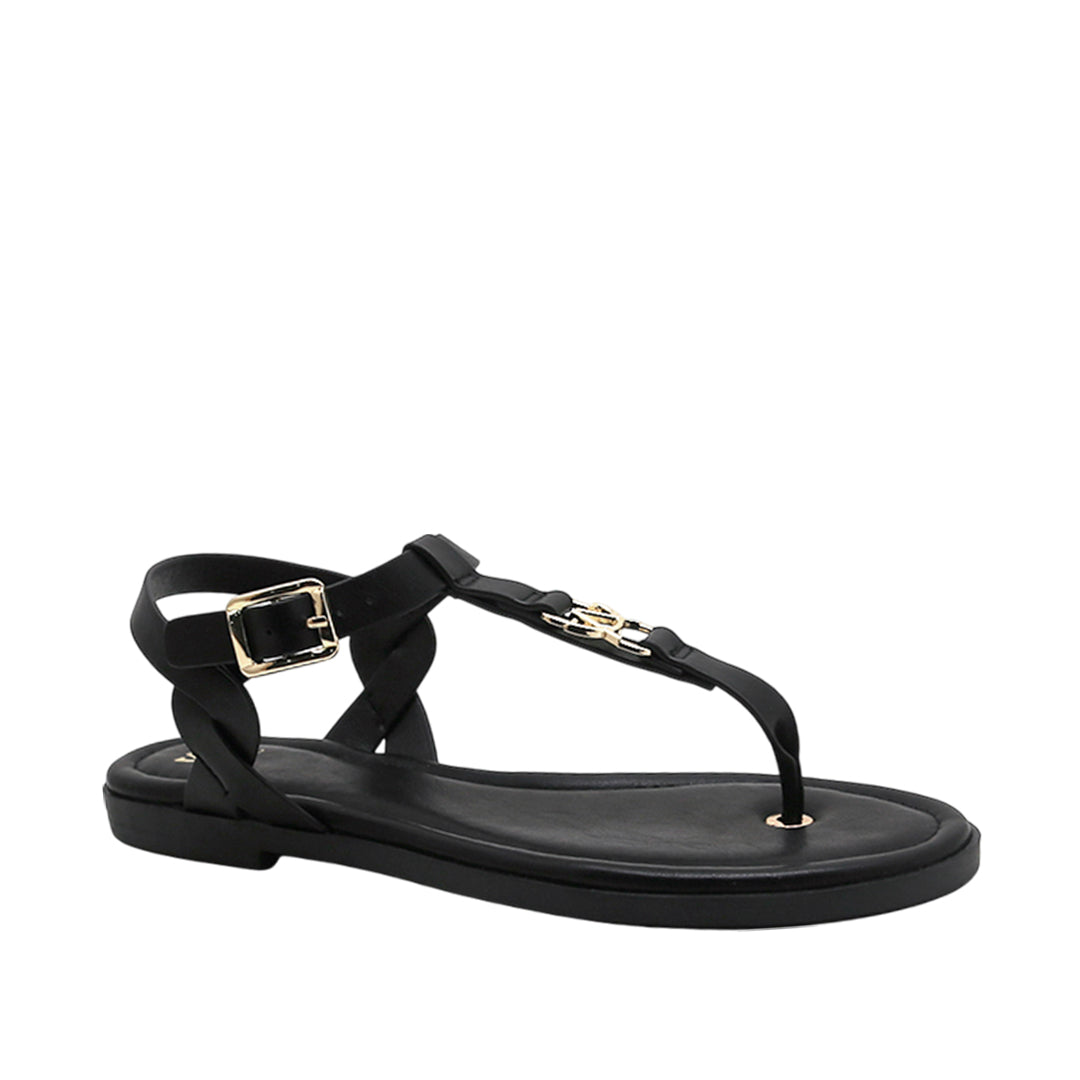 Sandalias flats Alice para mujer color negro