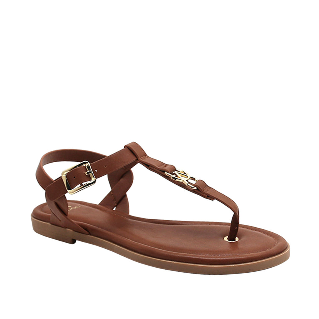 Sandalias flats Alice para mujer color tan