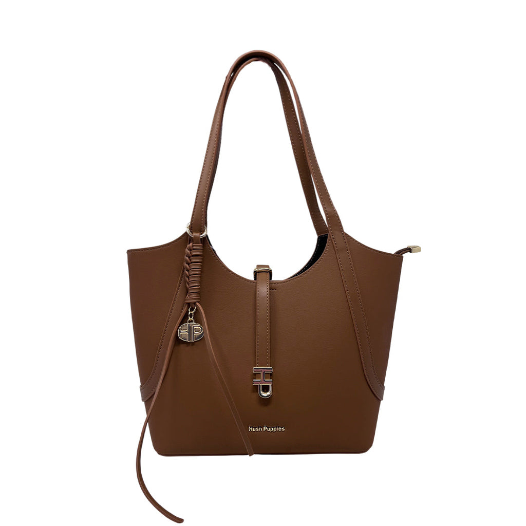 Cartera Satchel Agnes para mujer color café