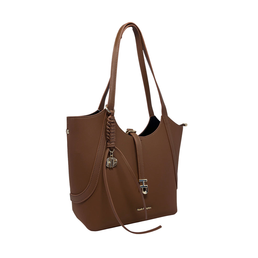 Cartera Satchel Agnes para mujer color café