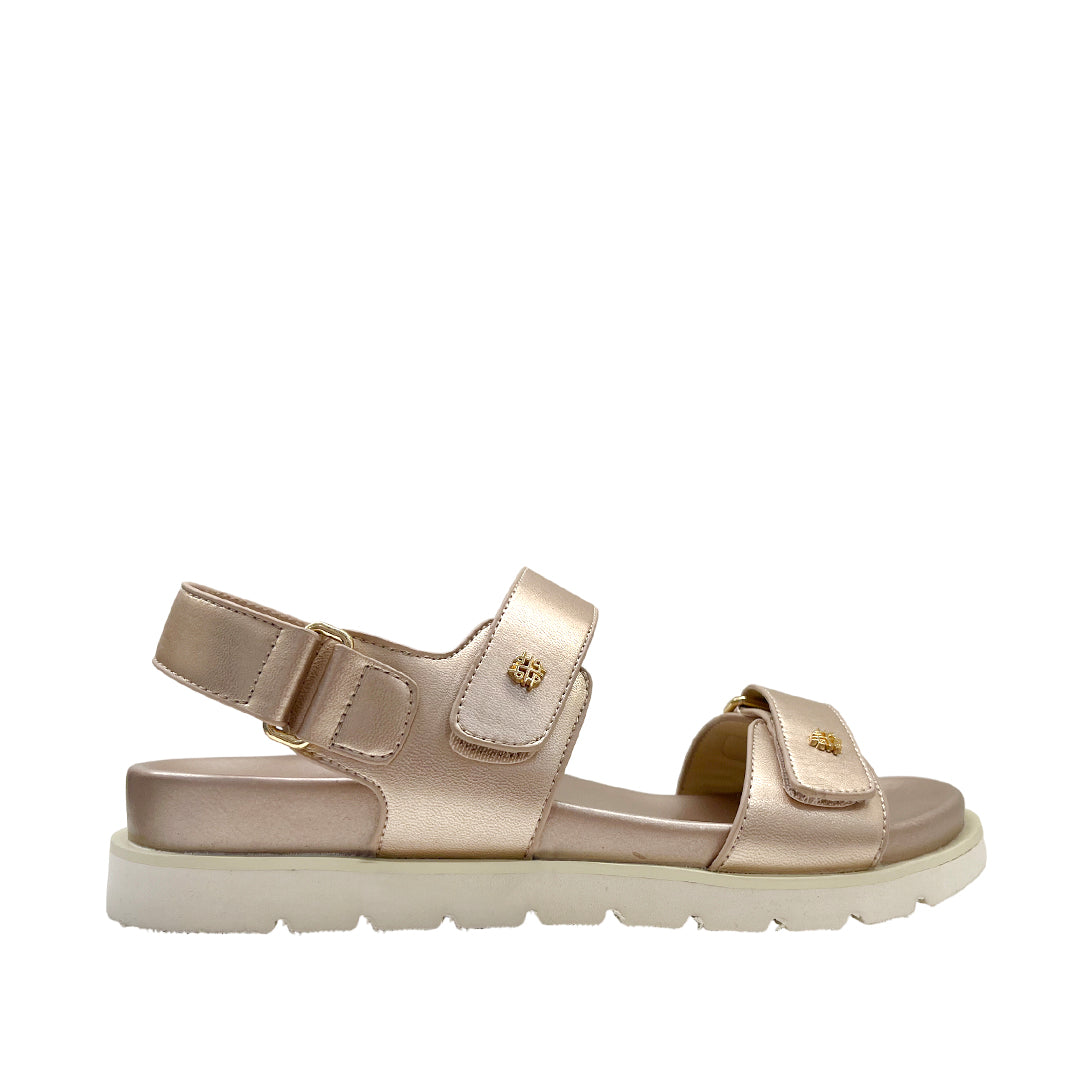 Sandalias flats Morena para mujer color oro rosa