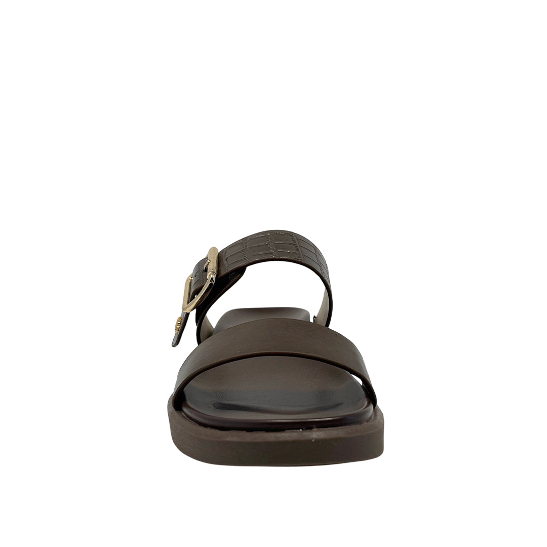 Sandalias flats Valia para mujer color café