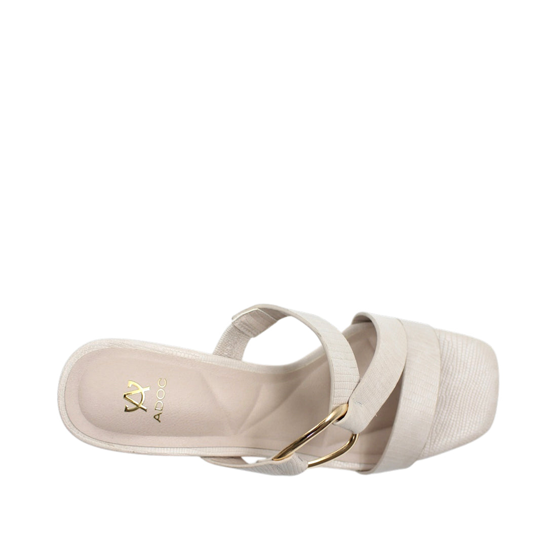 Sandalias de tacón Lorna para mujer color hueso
