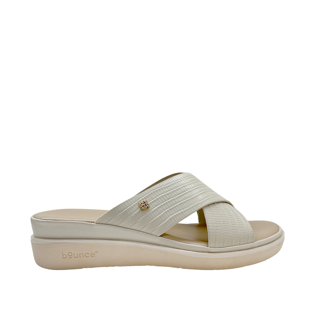 Sandalias flats Shasta para mujer color hueso