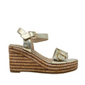 Sandalias de cuña Angie para mujer color dorada