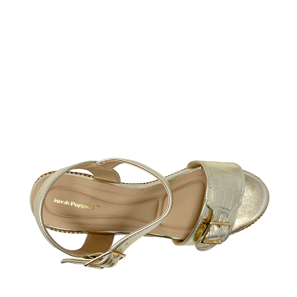 Sandalias de cuña Angie para mujer color dorada