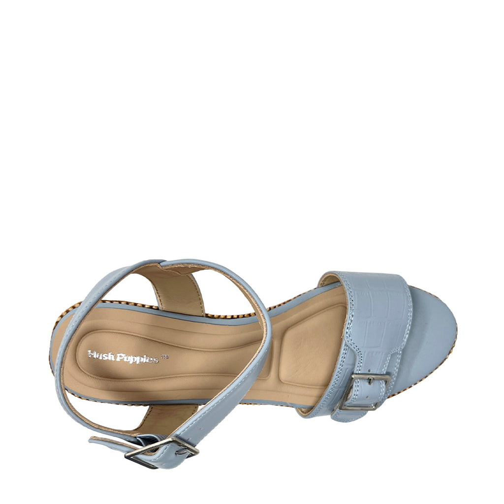 Sandalias de cuña Angie para mujer color celeste