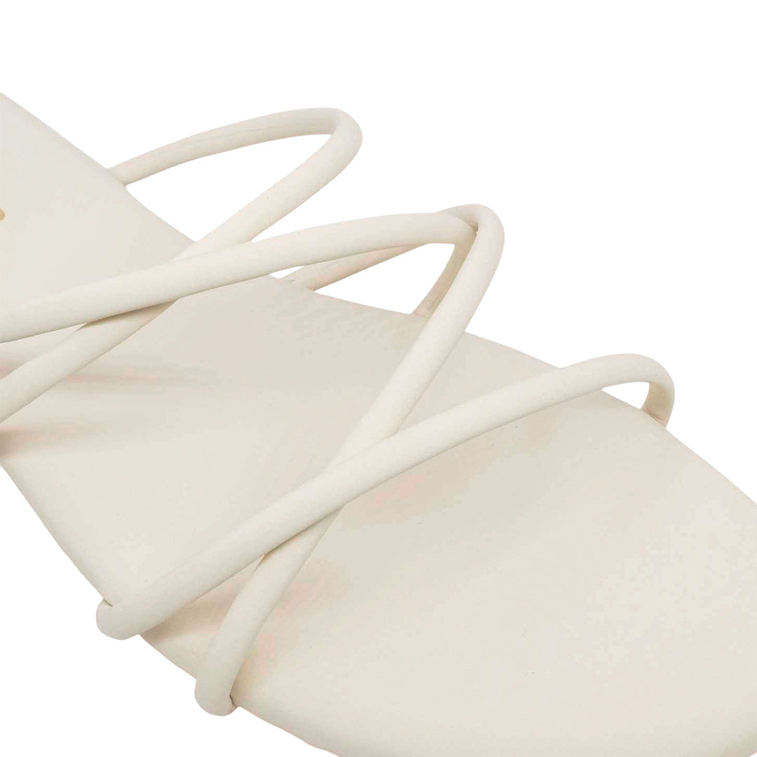 Sandalias flats Katie para mujer color hueso