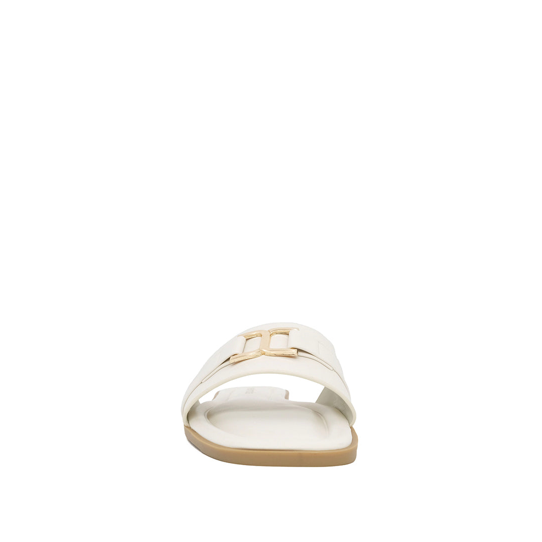 Sandalias flats Sandra para mujer color blanco