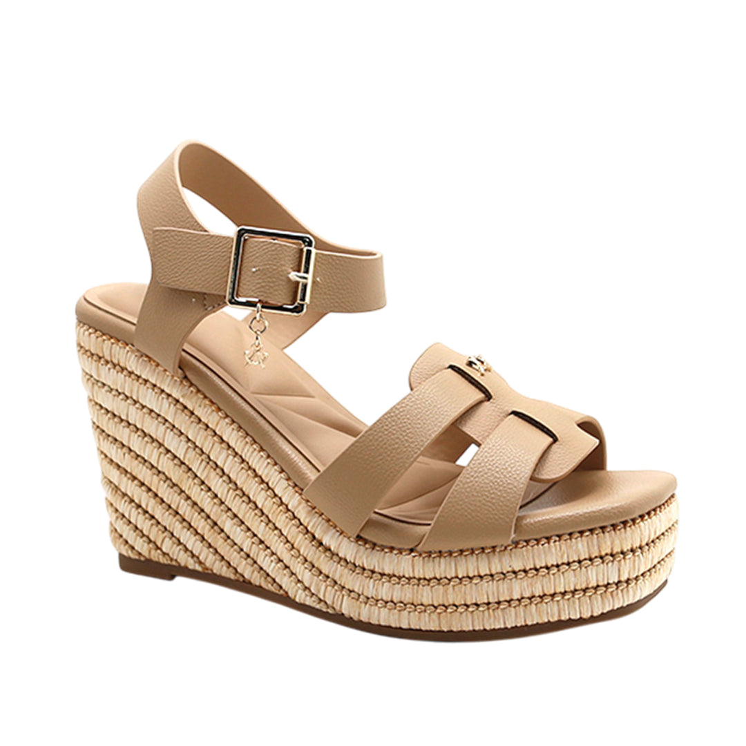 Sandalias de cuña Debbie para mujer color nude