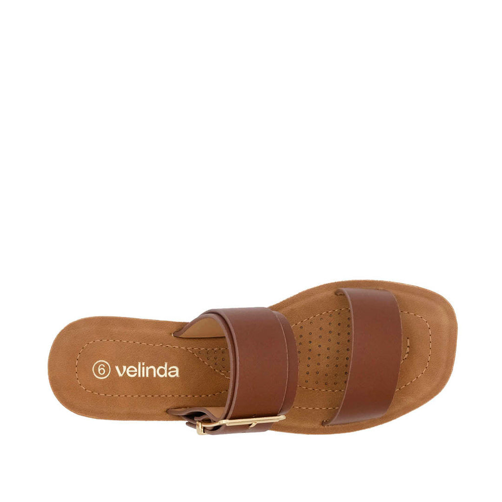 Sandalias flats Sofia para mujer color tan