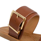 Sandalias flats Sofia para mujer color tan